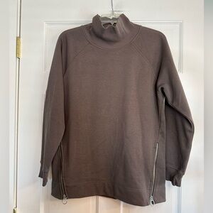 Athleta Cozy Karma Side Zip Mock Neck Sweatshirt